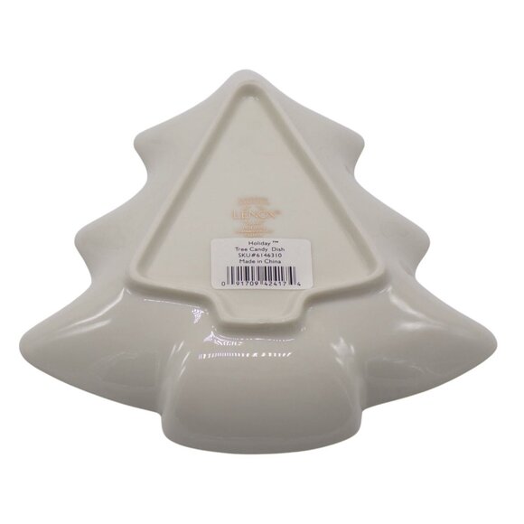 NEW Lenox Holiday Tree Holly & Berry With Gold Trim Design Candy Dish 8" NIB - Picture 6 of 7